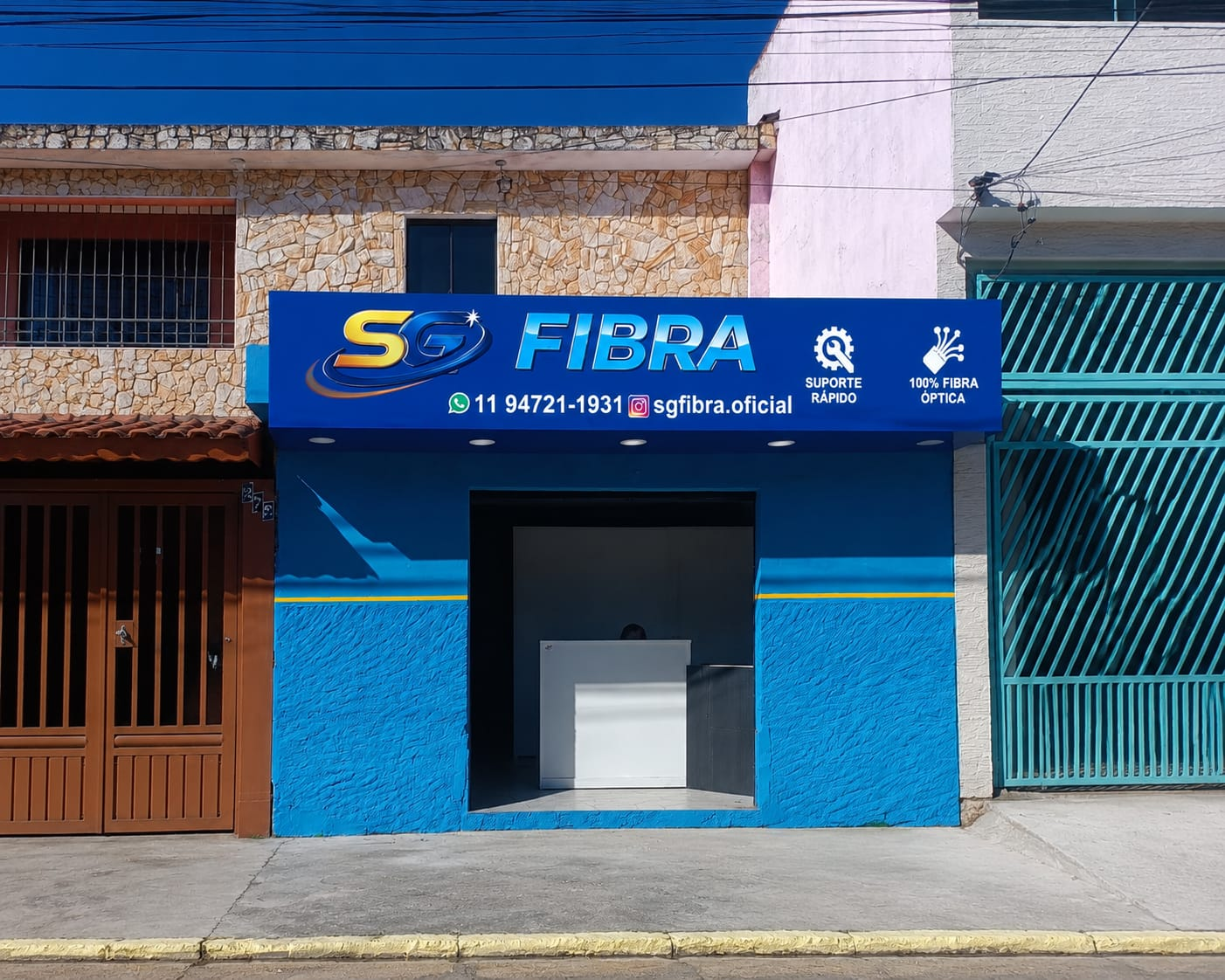Fachada da loja SG Fibra